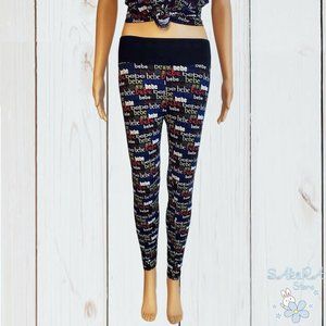 NWT BEBE SPORT WOMEN'S BLACK FITNESS LEGGINGS